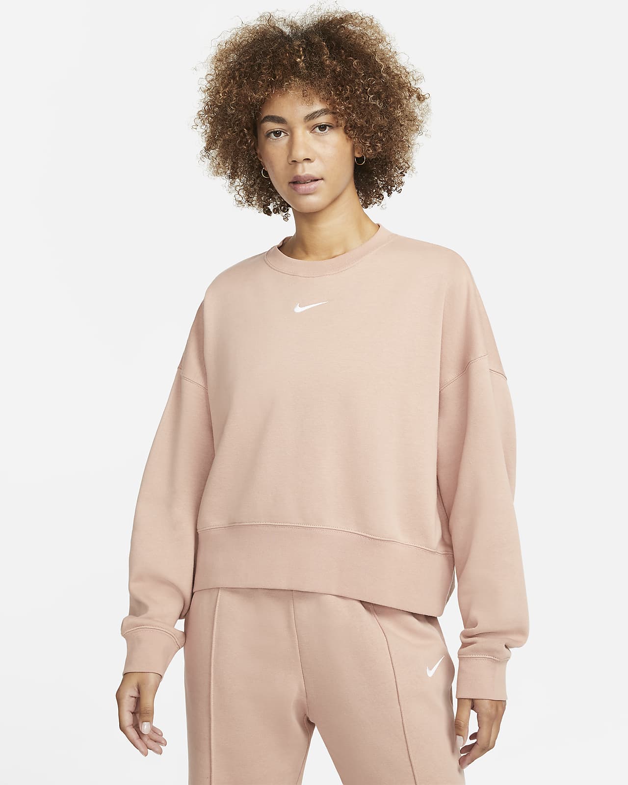 nike crew neck jumper pink