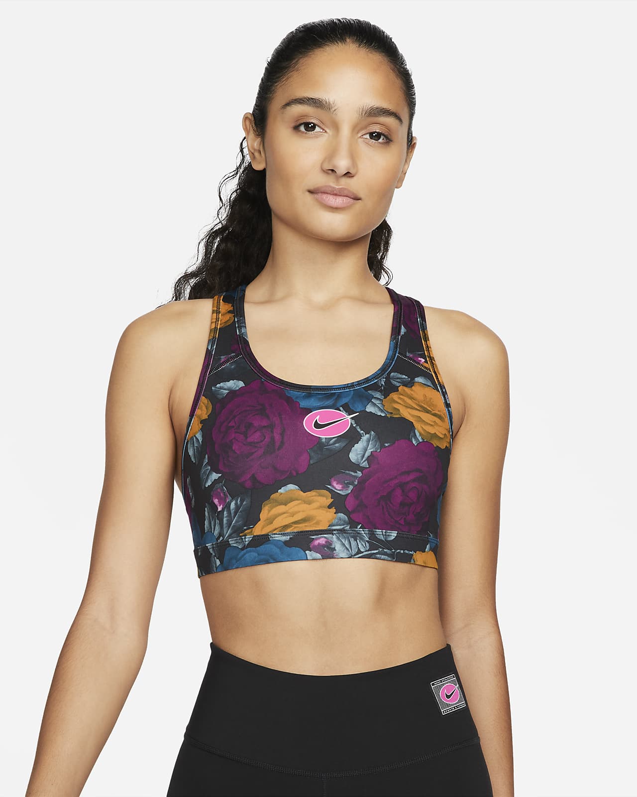 Bra deportivo con tirantes sin almohadilla de media sujeción para mujer Nike  Swoosh Icon Clash. Nike.com