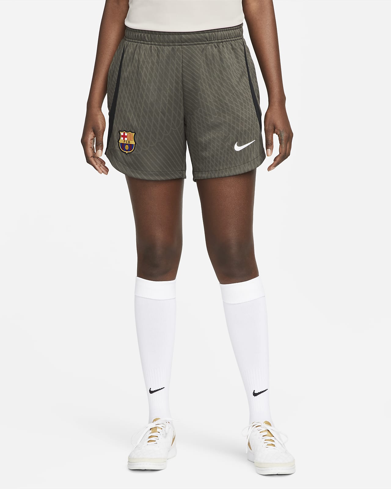 FC Barcelona Strike Nike Dri-FIT Örgü Kadın Futbol Şortu