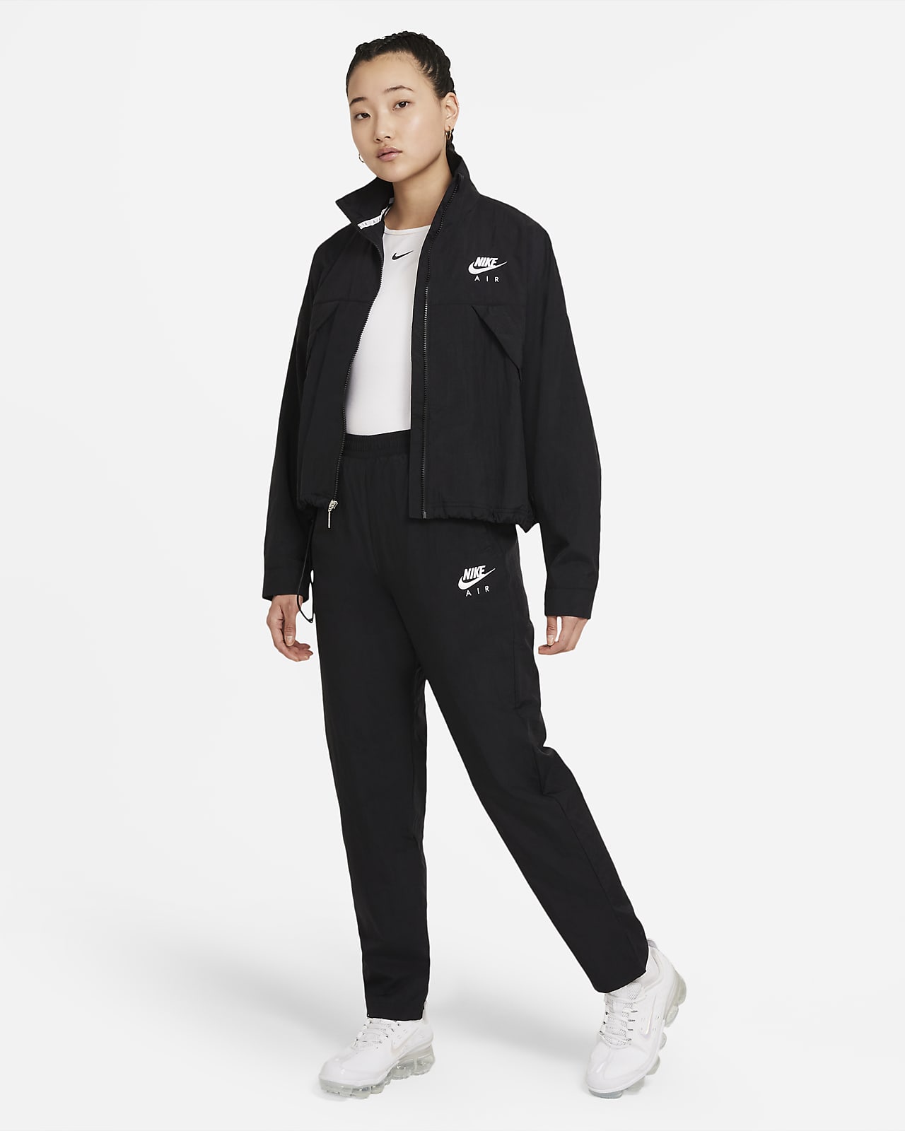 nike air logo track pants grey