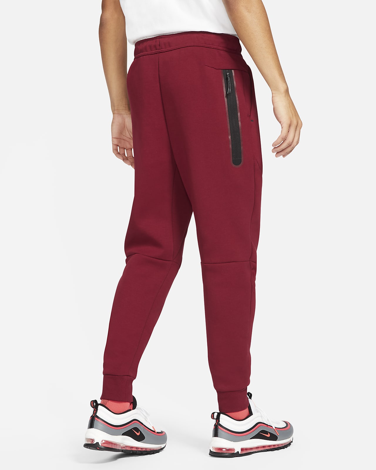 red and blue nike joggers