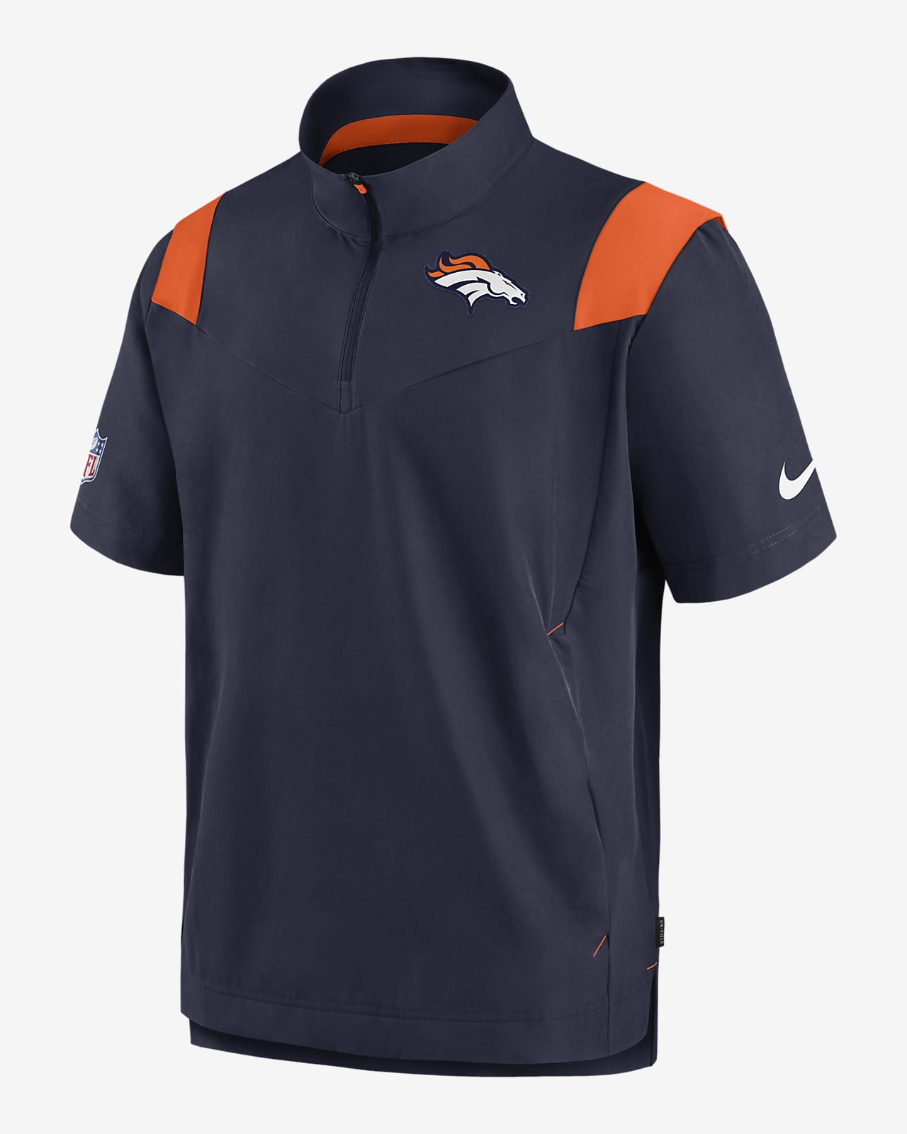 Nike Men's Denver Broncos Sideline Coaches Short Sleeve Jacket - Navy - L (Large)