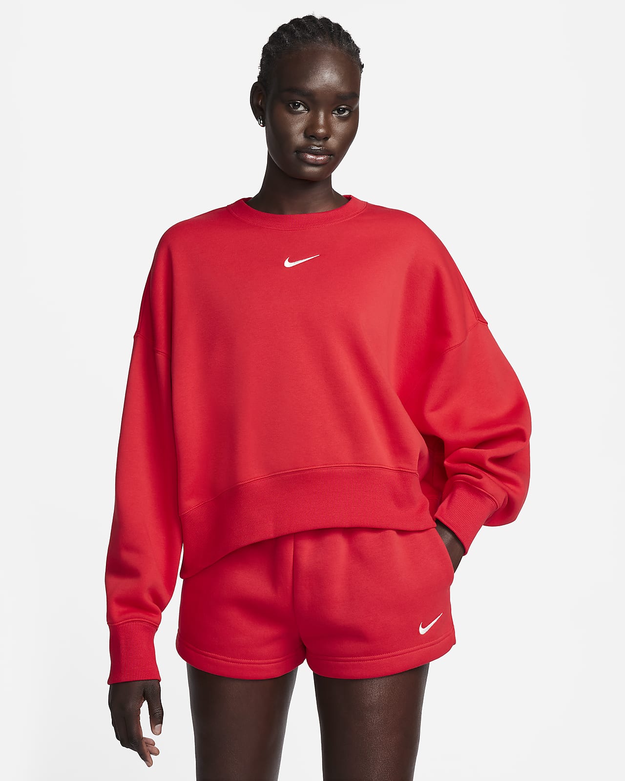 Damska bluza dresowa z półokrągłym dekoltem o dodatkowo powiększonym kroju Nike Sportswear Phoenix Fleece