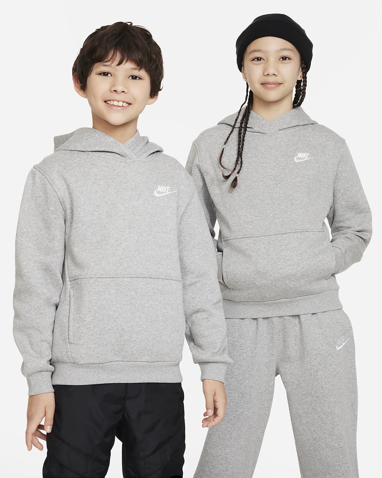 Nike Sportswear Club Fleece belebújós, kapucnis pulóver nagyobb gyerekeknek