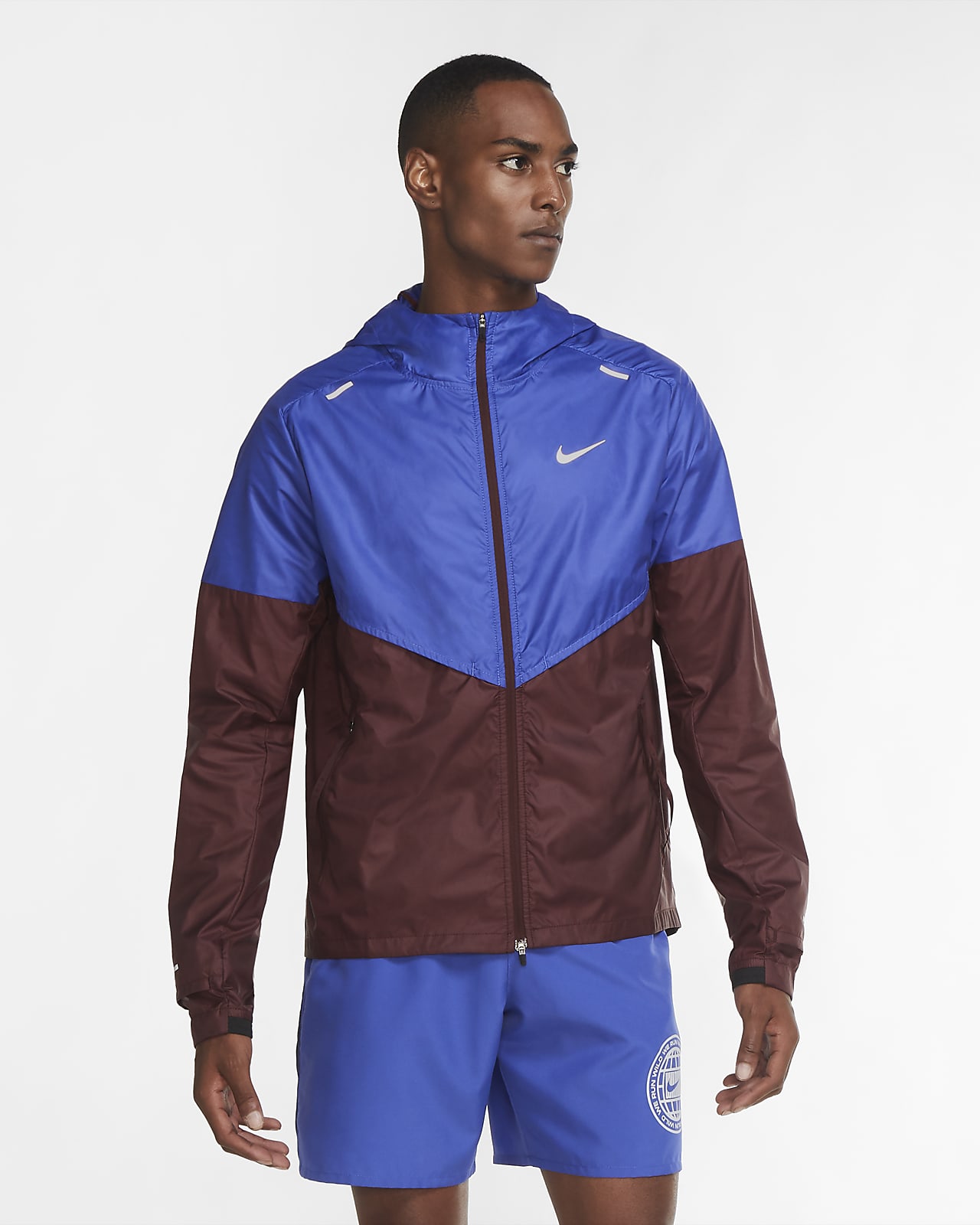 nike blue running jacket