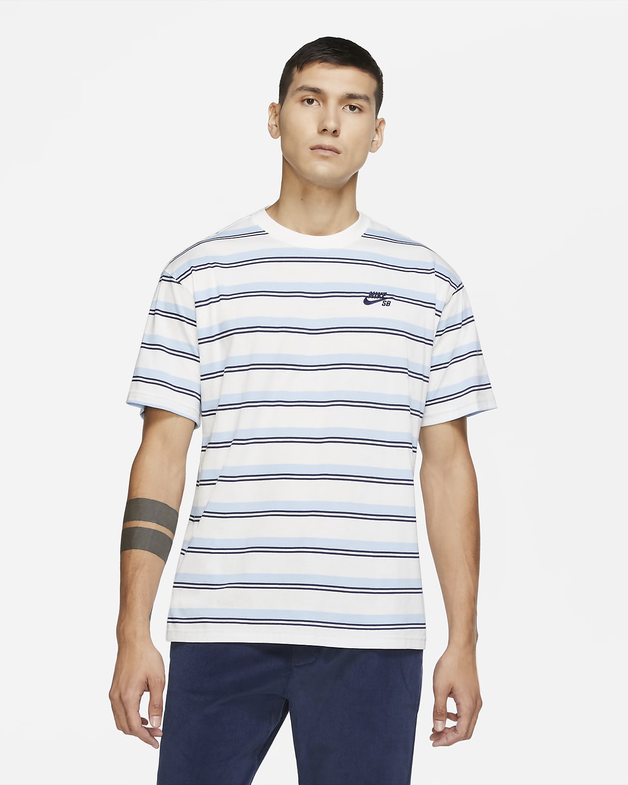 Nike SB Men's Striped Skate T-Shirt. Nike BE