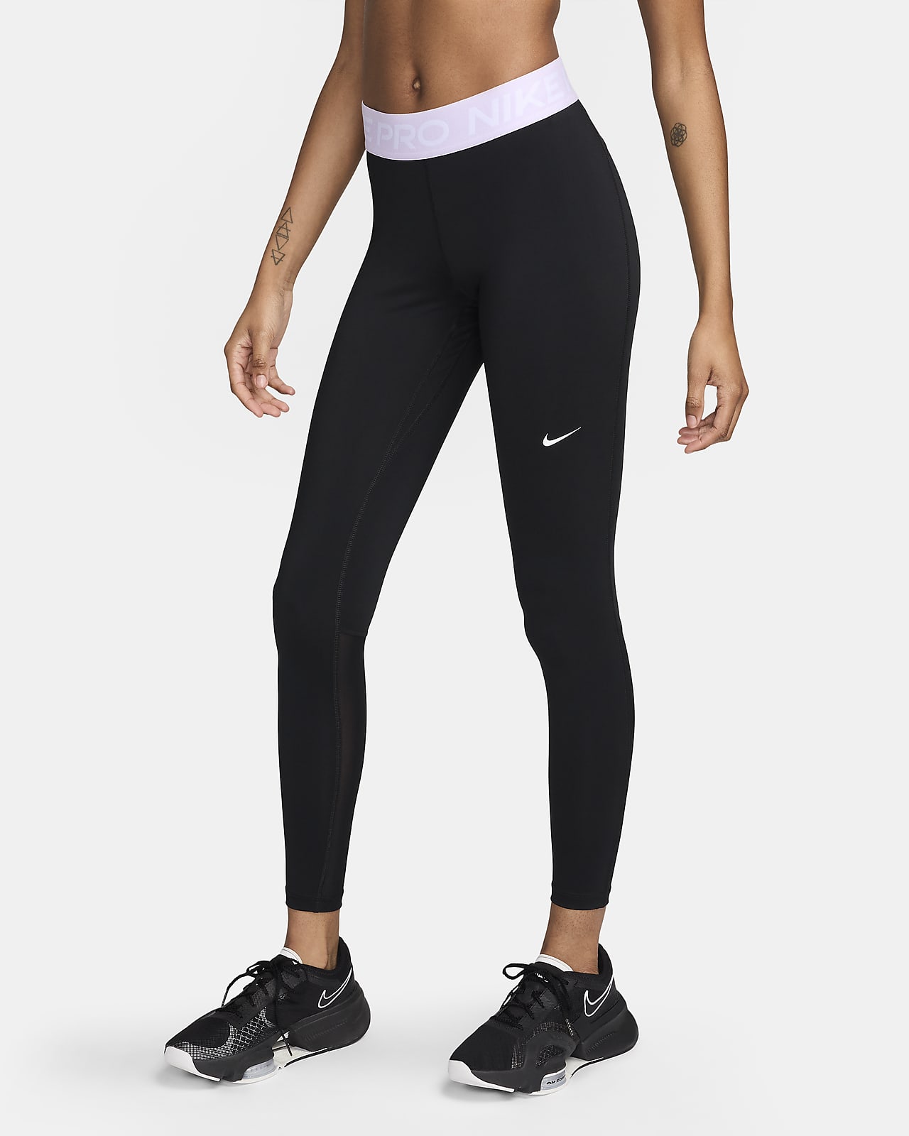 Γυναικείο κολάν μεσαίου ύψους με φάσες από διχτυωτό υλικό Nike Pro