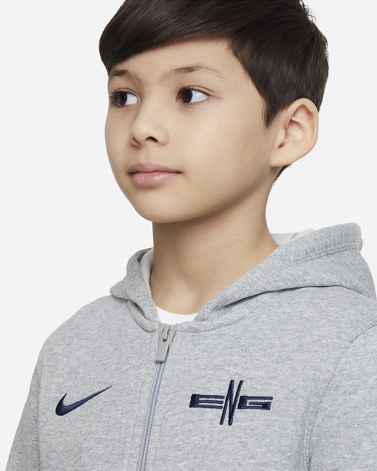 England Club Fleece Older Kids' (Boys') FullZip Hoodie. Nike BE