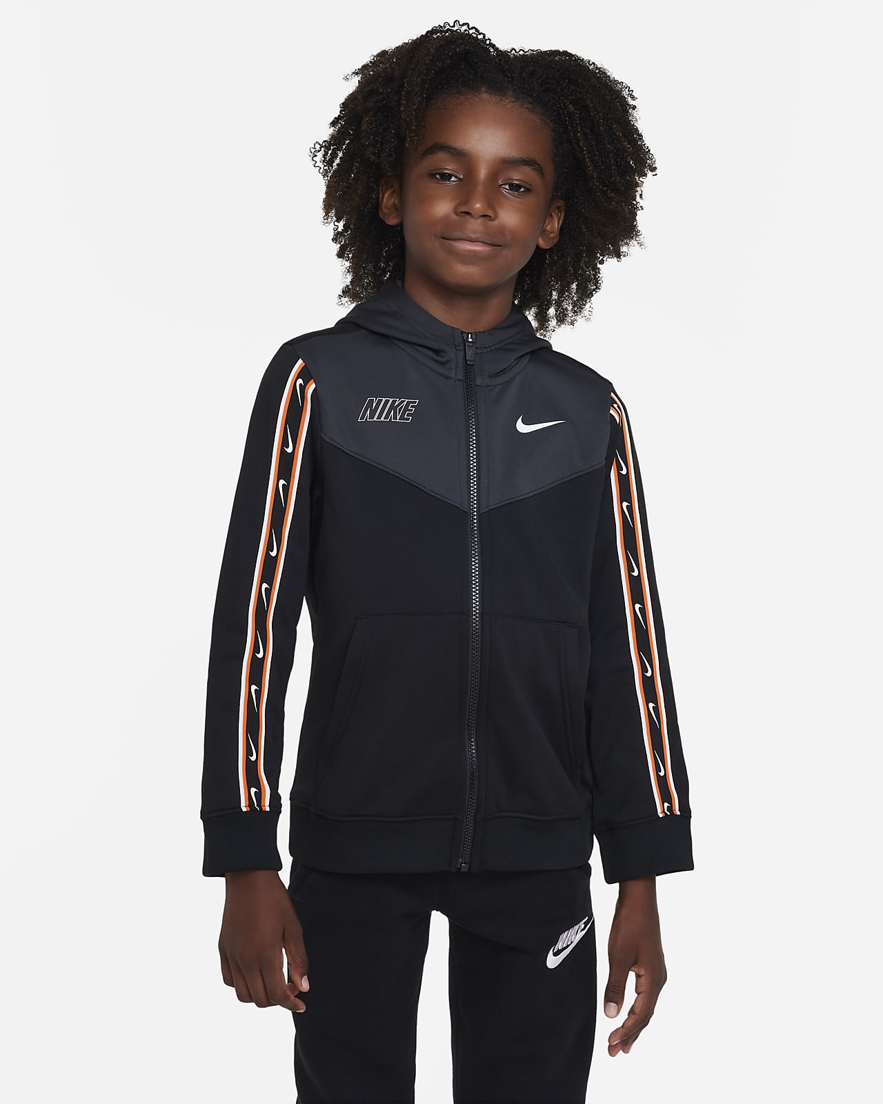 nike swoosh tape full zip tracksuit