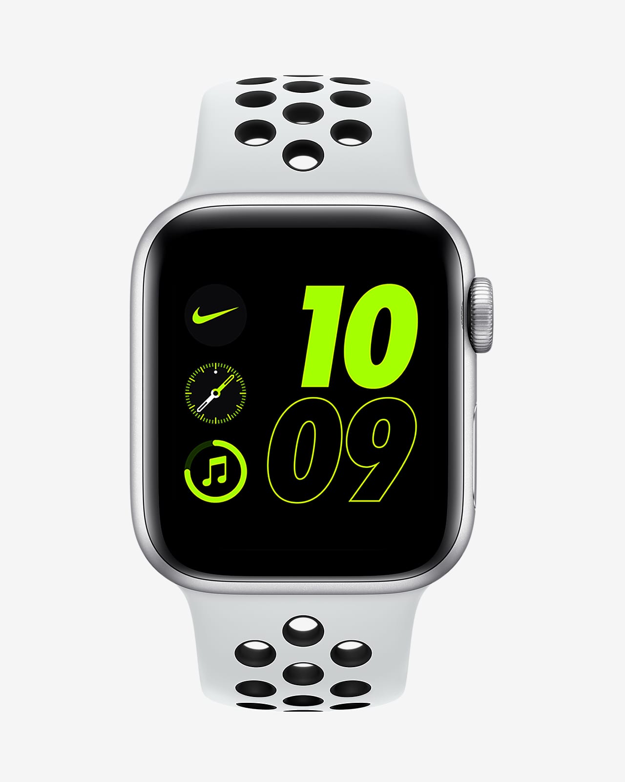 Apple Watch Nike SE (GPS) met sportbandje van Nike — Kast van zilverkleurig  aluminium (40 mm). Nike NL