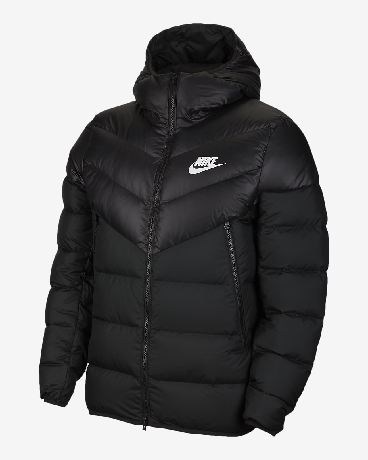 nike sportswear hooded down jacket black