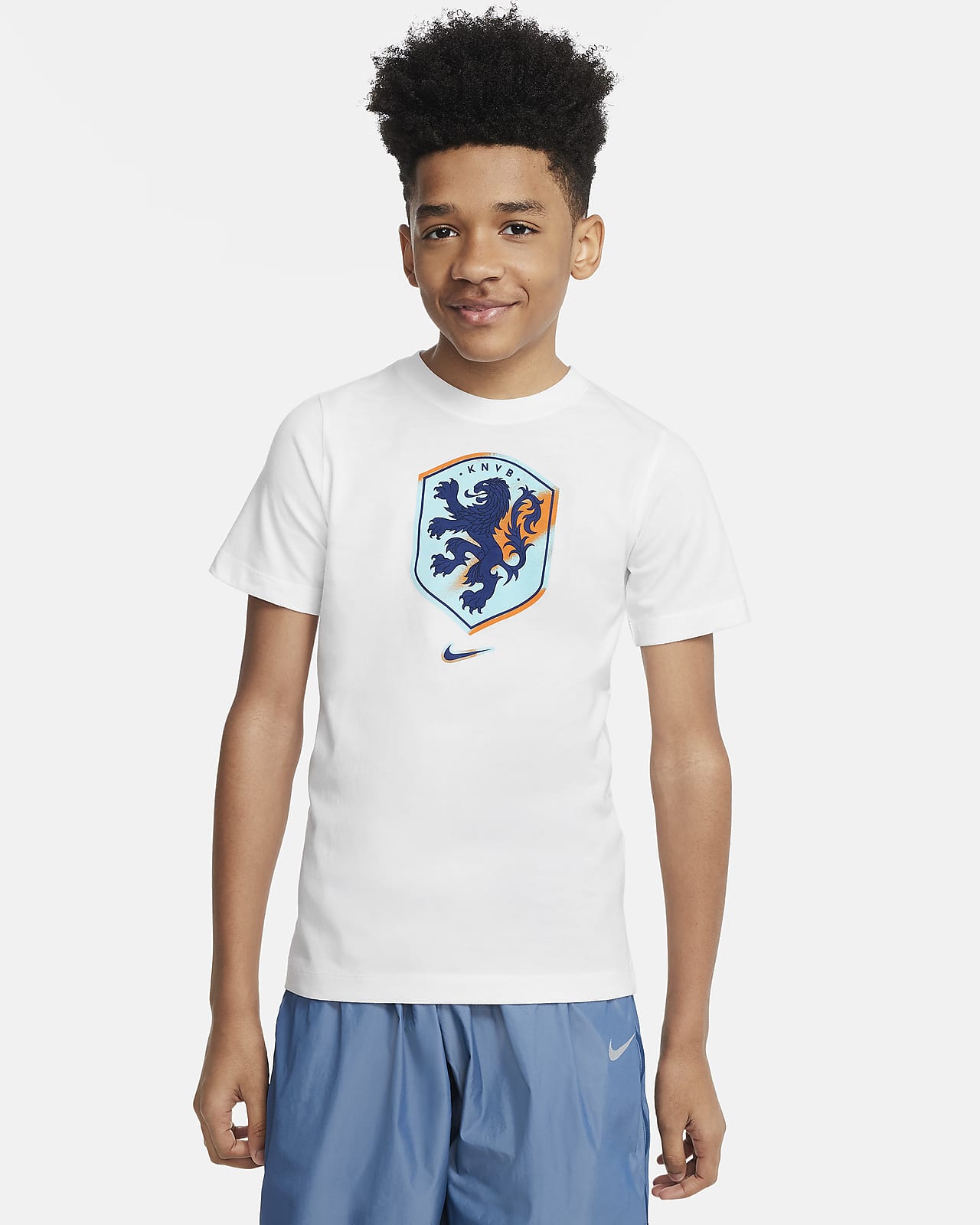 Fotboll-t-shirt Nederländerna Nike för ungdom