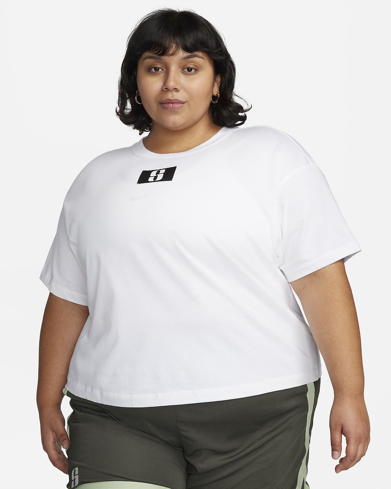 Playera de b squetbol de corte cuadrado para mujer talla grande