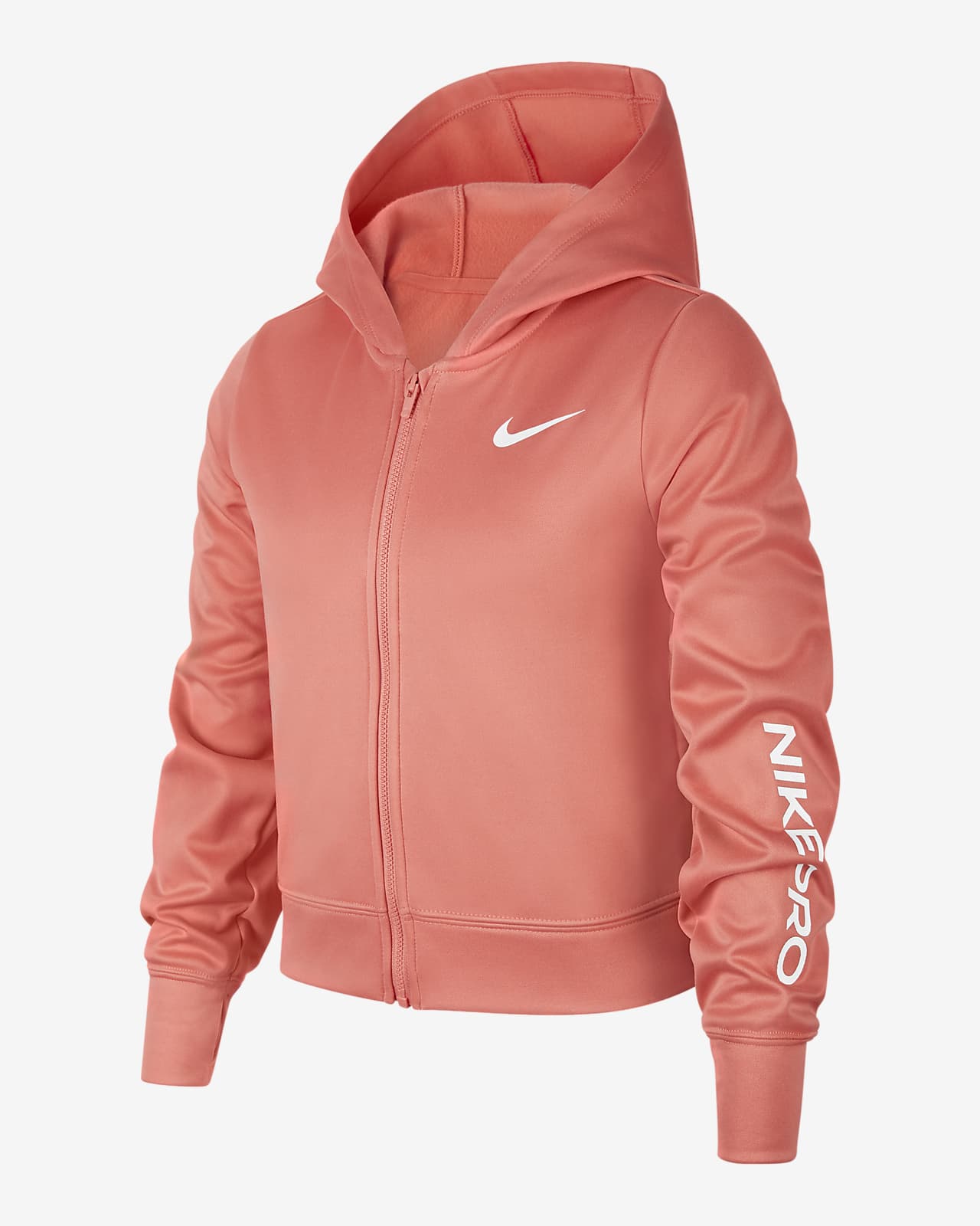 nike pink therma fleece hoodie