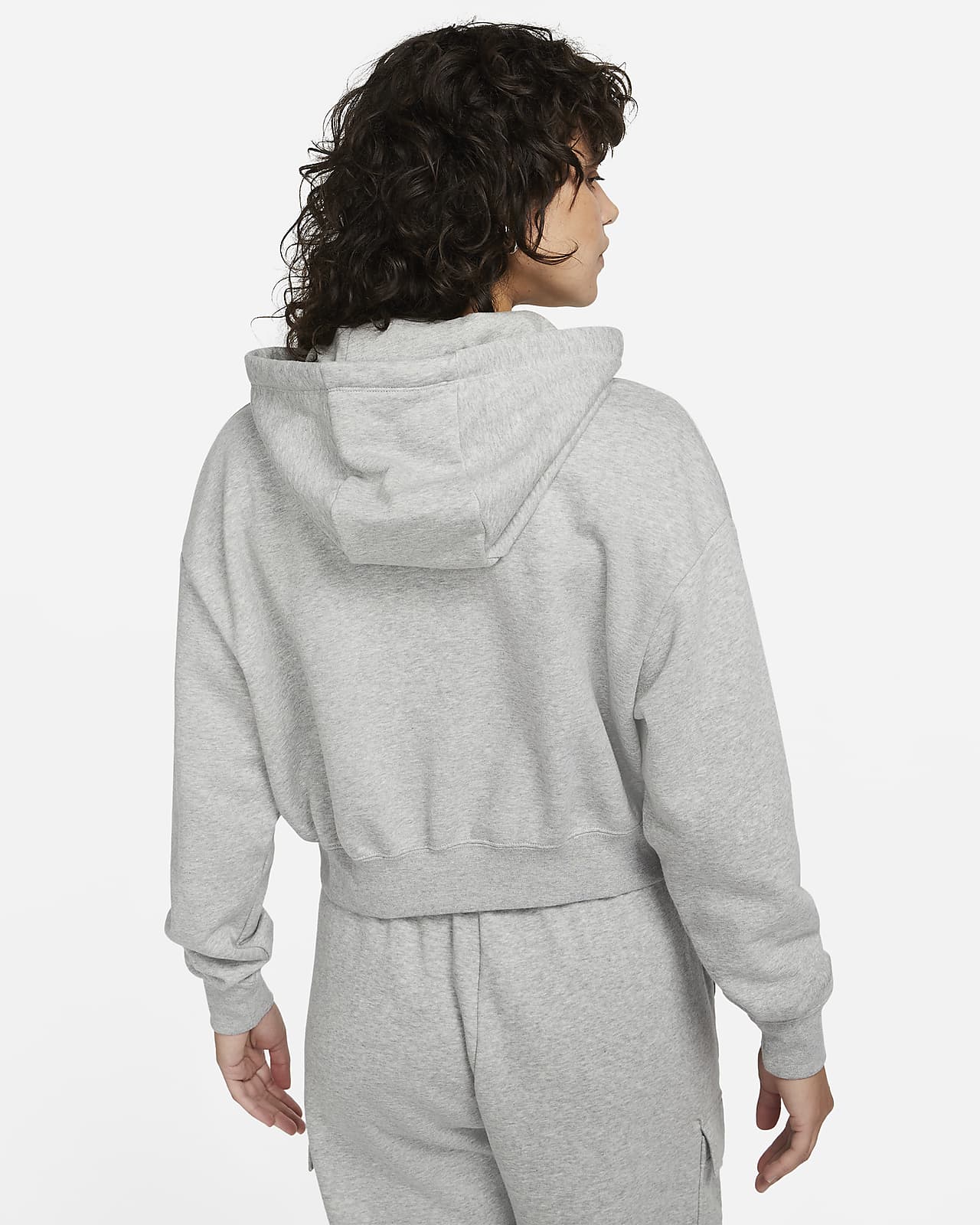 Nike Sportswear Club Fleece Women's Oversized Crop Graphic Hoodie. Nike VN