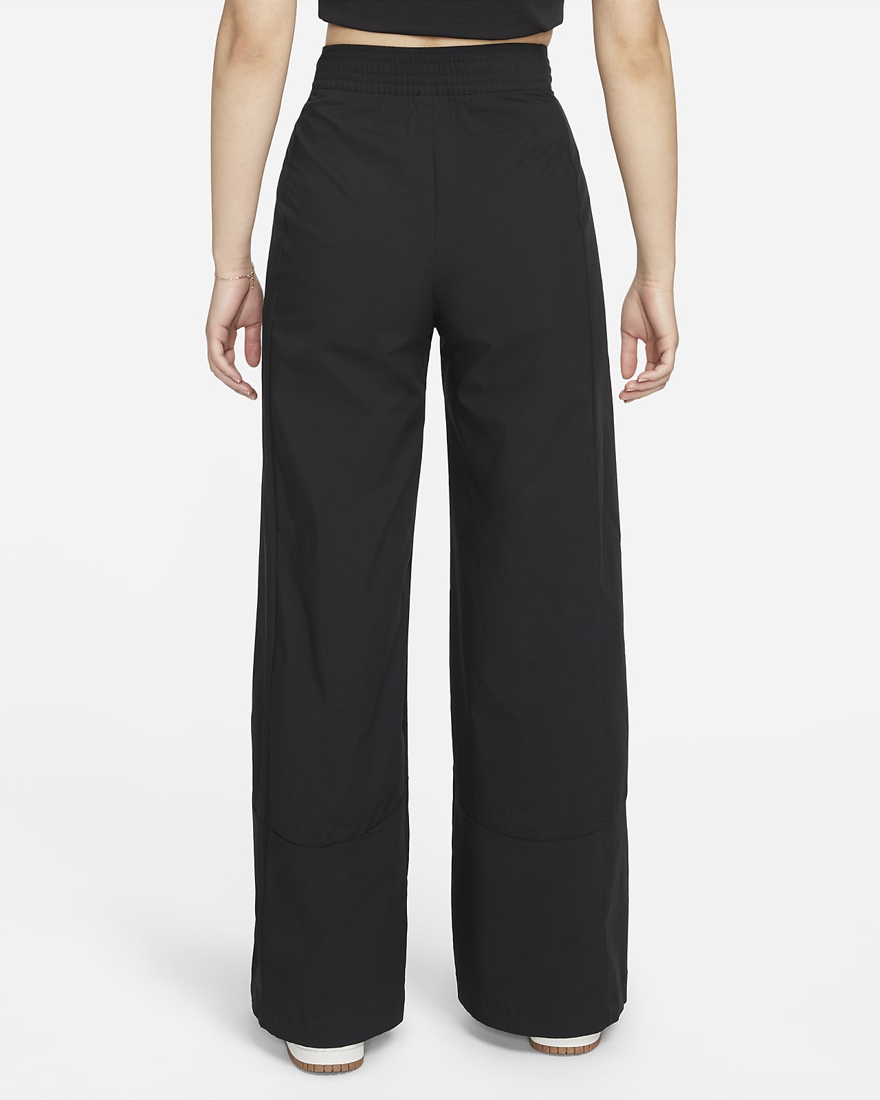 Y.A.S high waisted wide leg plisse trousers in black | ASOS