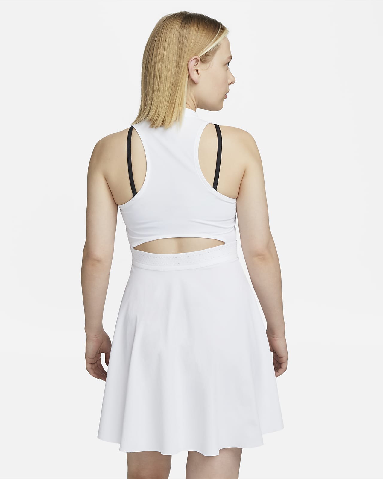 Nike Court Dri-Fit ADV Advantage Tennis Dress Womens White Slim