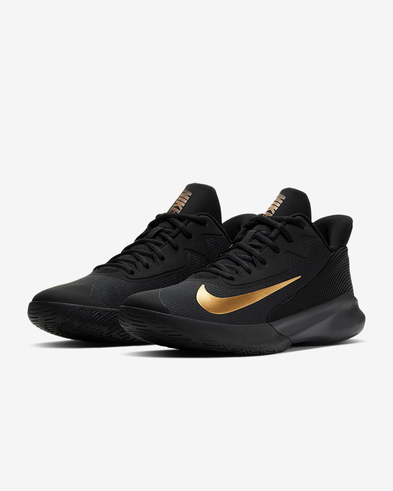 Nike Men's Precision IV Basketball Shoes - Black/Metallic Gold | Catch.com.au