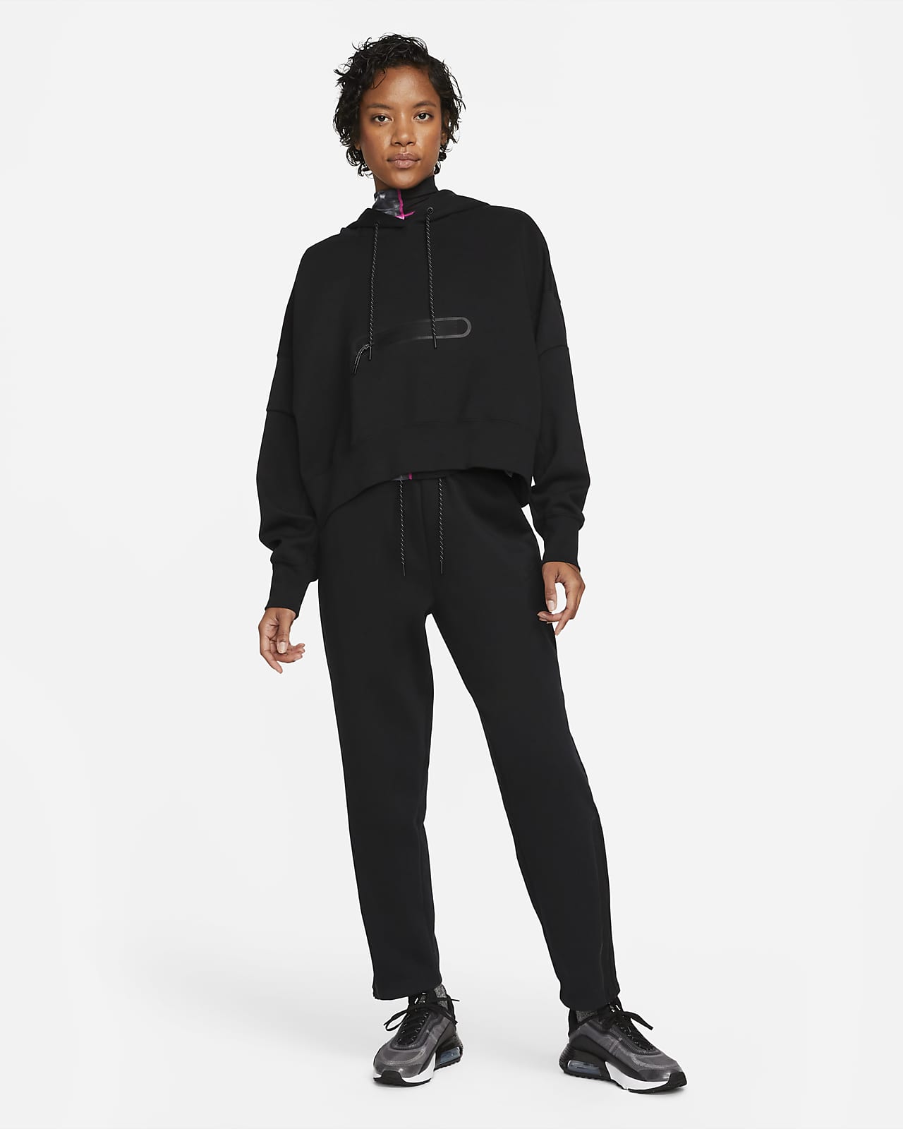 Nike Sportswear Tech Fleece Women's Over-Oversized Crop Pullover Hoodie ...