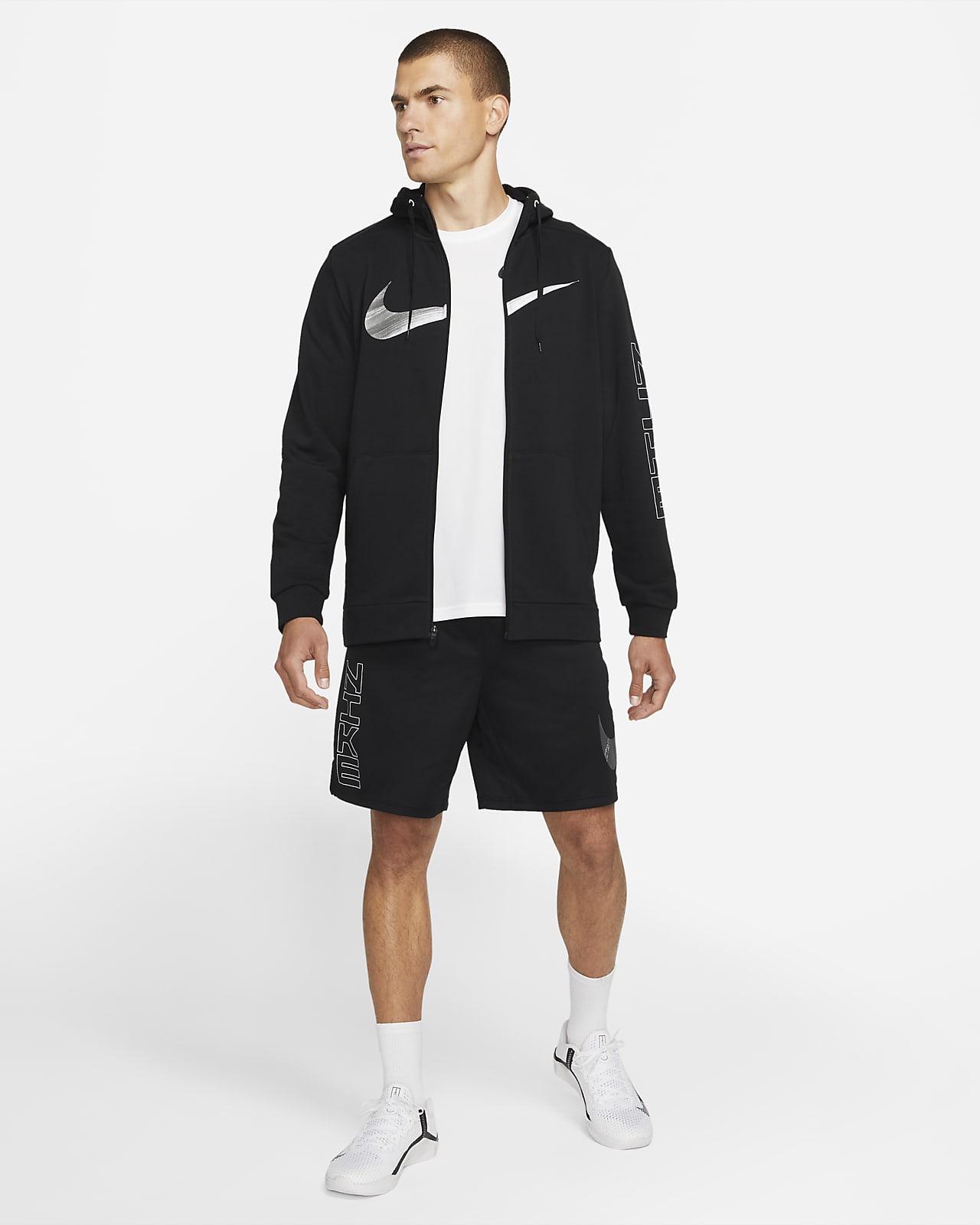 Nike Dri-FIT Sport Clash Men's Full-Zip Printed Training Hoodie. Nike HU