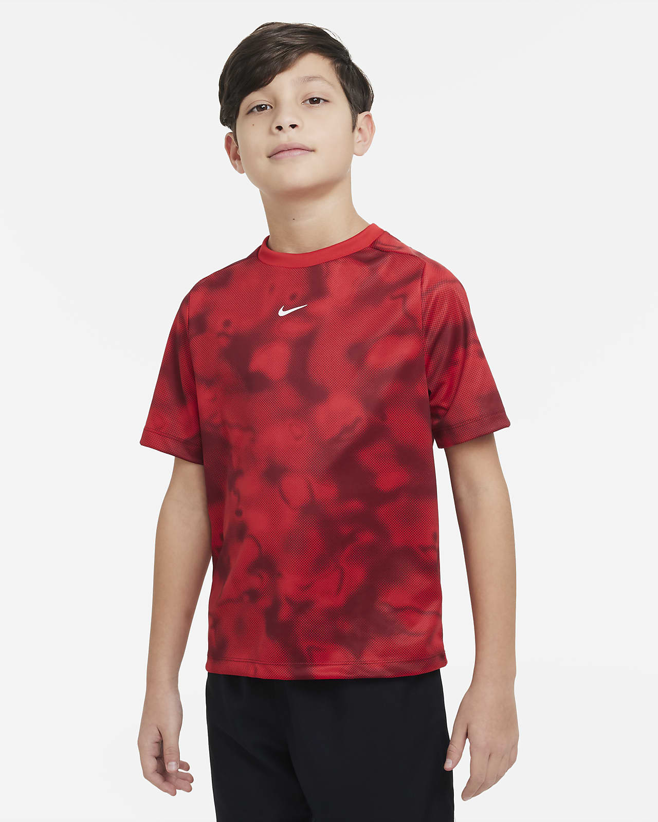 Nike Dri-FIT Multi+ Big Kids' (Boys') Printed Training Top.
