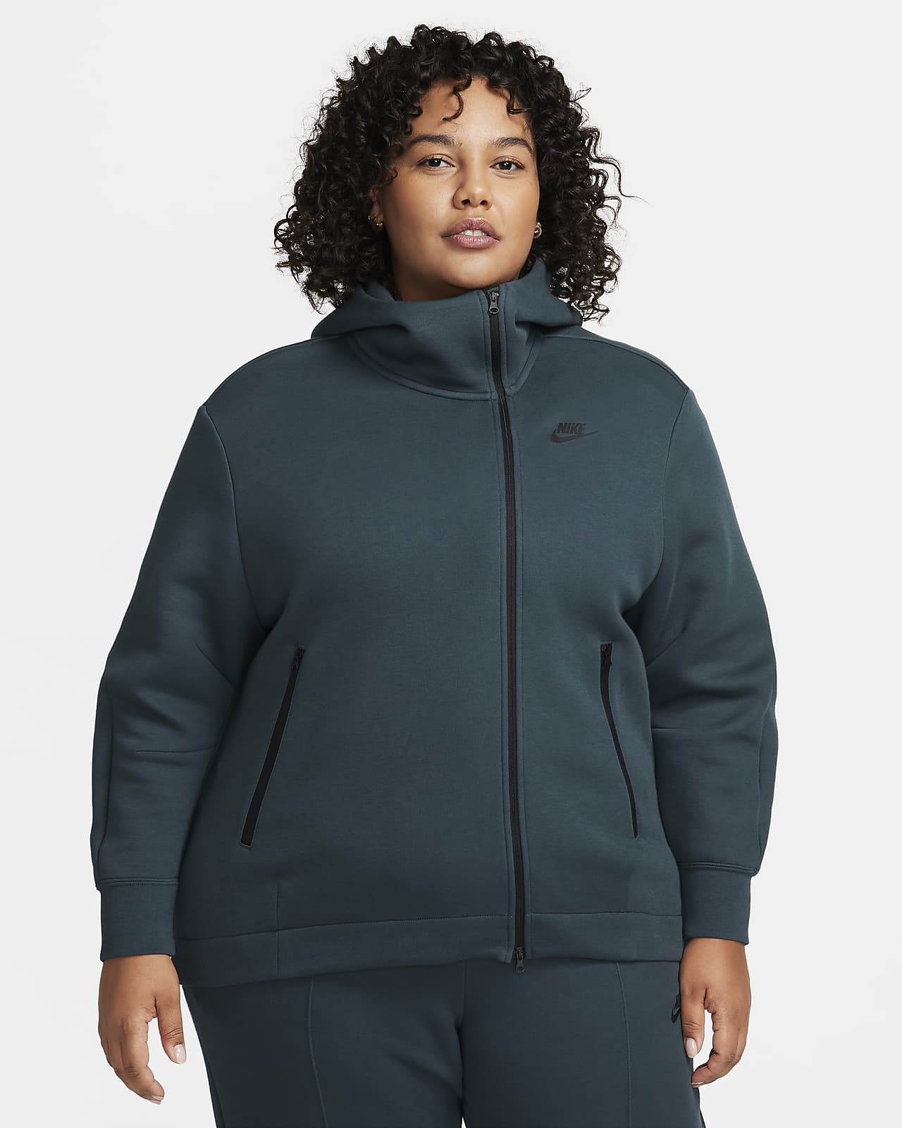 Sudadera con gorro oversized de cierre completo para mujer Nike Sportswear Tech Fleece (talla grande)