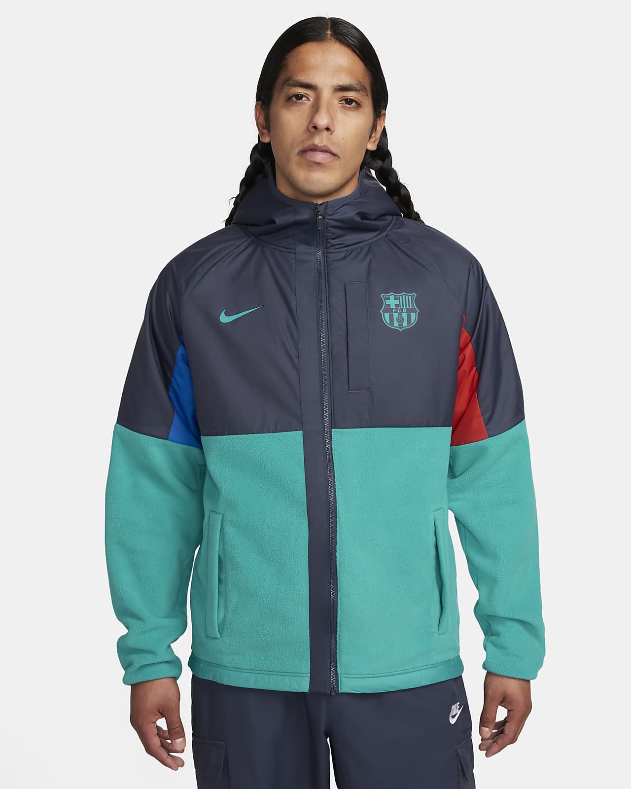 Męska kurtka piłkarska zimowa Nike FC Barcelona AWF (wersja trzecia)