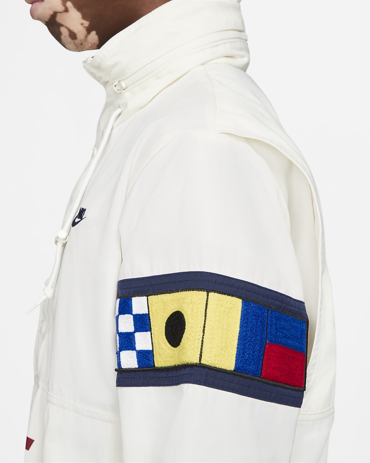 nike navy polyester terry jacket