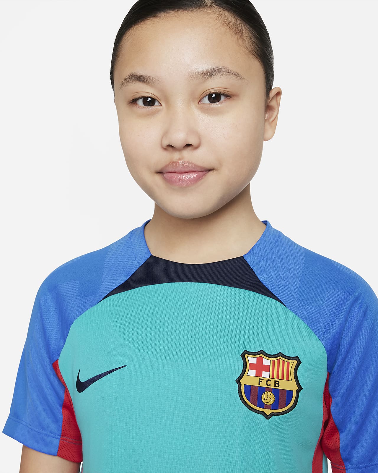 arm Nucleair Controverse FC Barcelona Strike Nike Dri-FIT voetbaltop met korte mouwen voor kids. Nike  NL