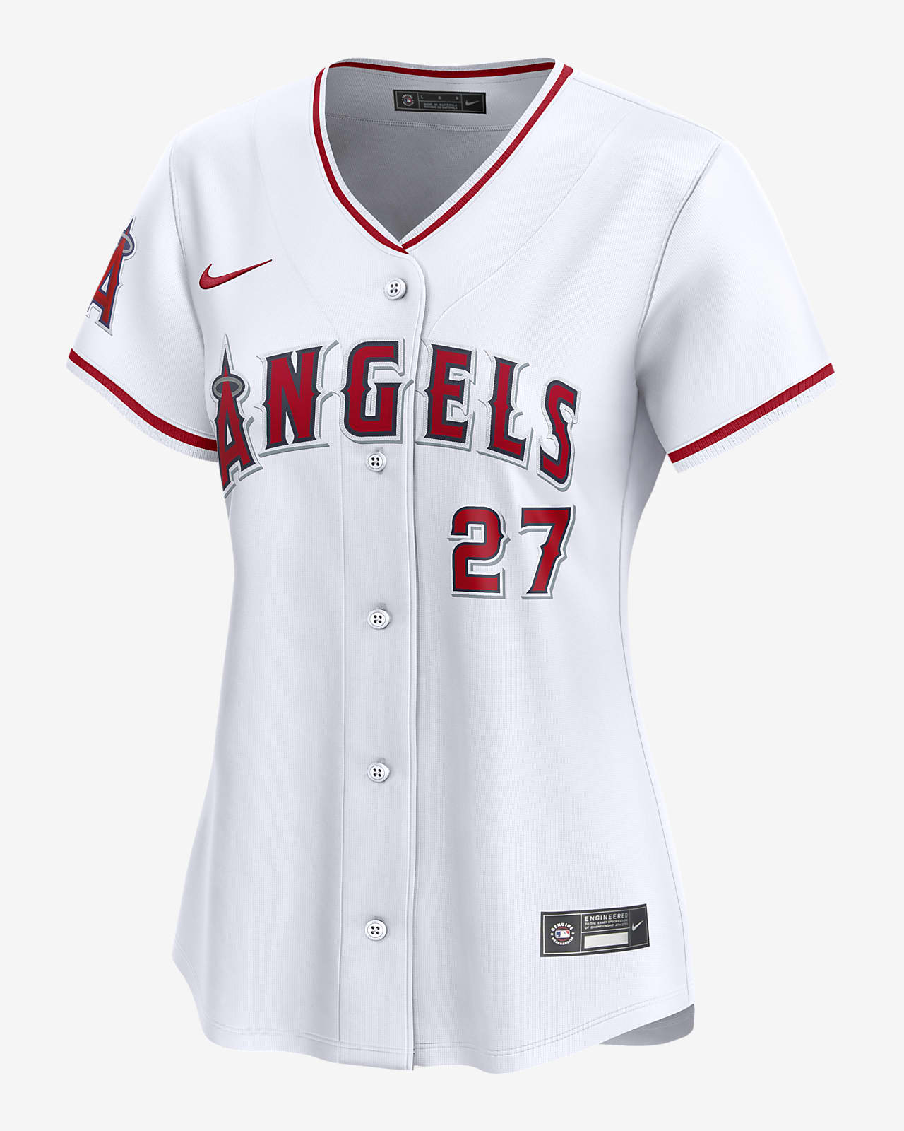 Angels No27 Mike Trout Green Salute to Service Women's Stitched Jersey