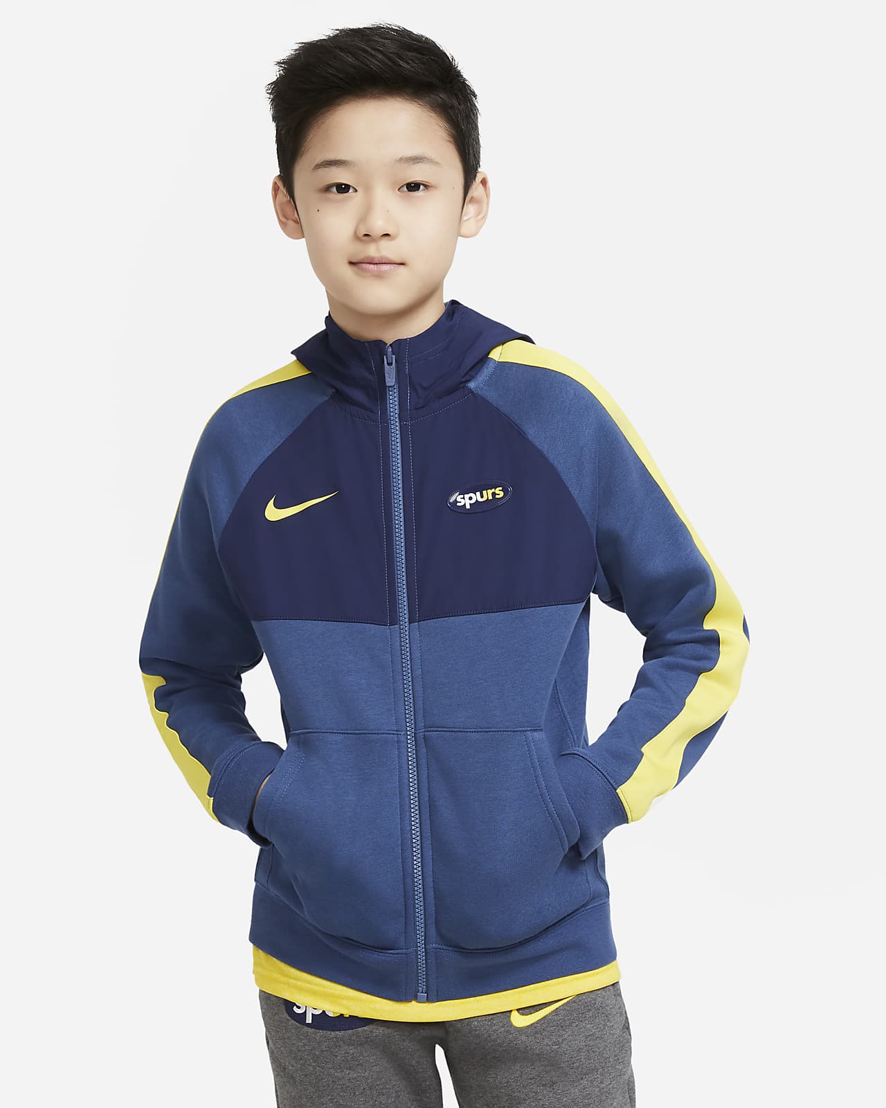 Felpa con cappuccio e zip a tutta lunghezza Tottenham Hotspur - Ragazzi.  Nike IT
