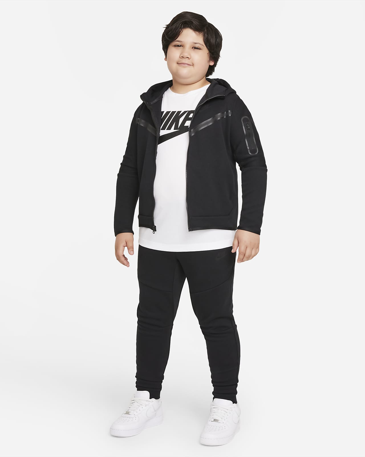 Nike Sportswear Tech Fleece Big Kids' (Boys') Full-Zip Hoodie (Extended Size)  in Black - ShopStyle