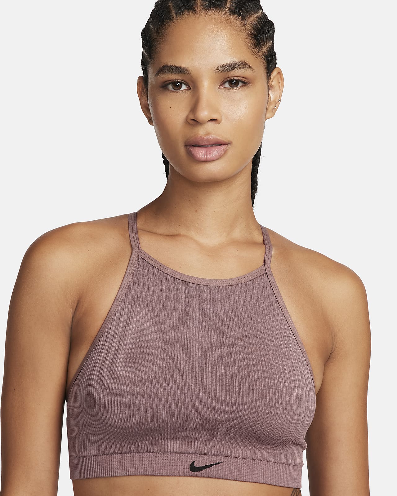 Women Yoga Vest Gym Sports Crop Tops Seamless Rib-knit Bra Tank Top