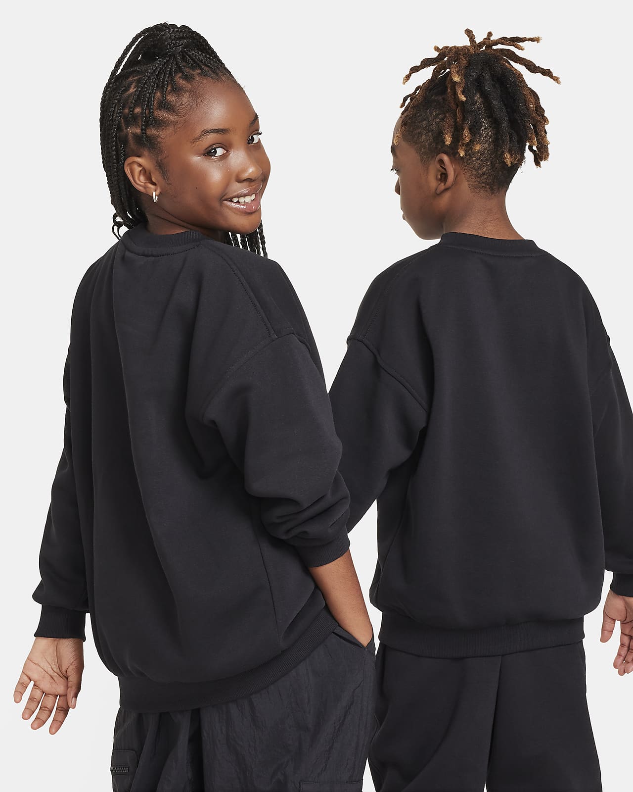 Sweatshirt. Kids\' Club Big Crew-Neck Nike Fleece Nike Sportswear (Girls\')