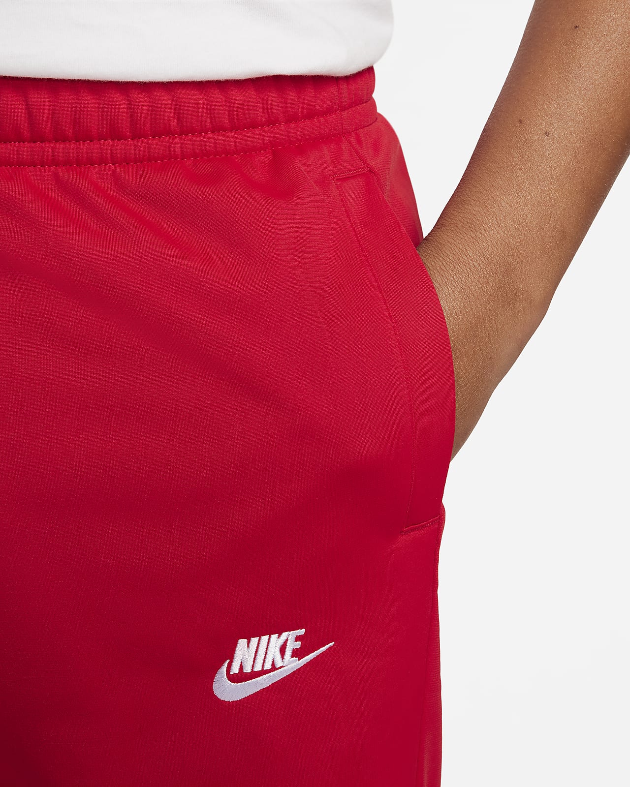 Nike Sportswear Club Polyknit Red & White Jogger Sweatpants