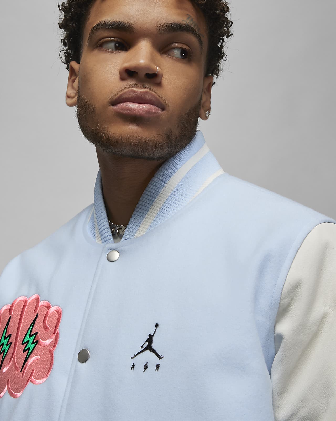 Jordan x J Balvin Men's Varsity Jacket. Nike AE