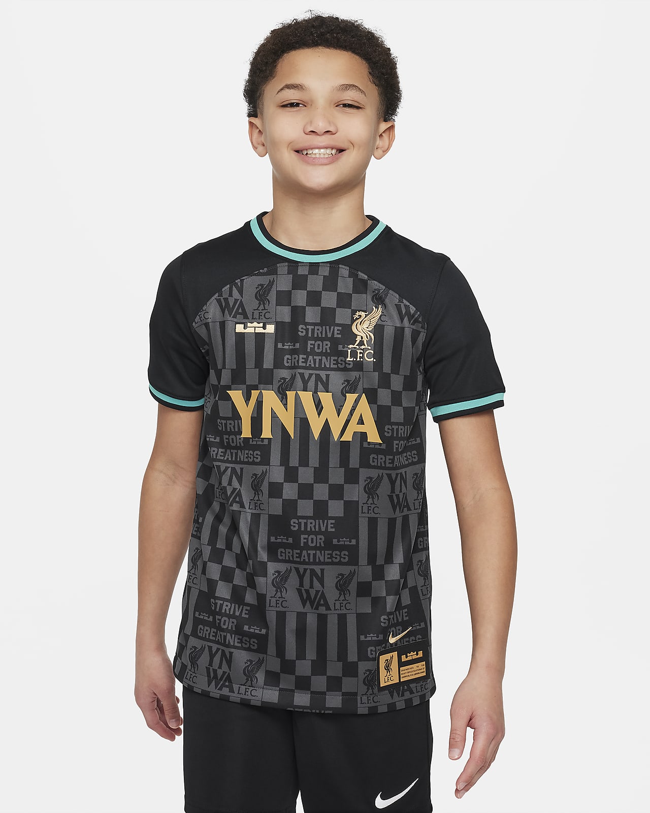 LeBron x Liverpool FC Stadium Nike Dri-FIT Replica-fodboldtrøje til større børn