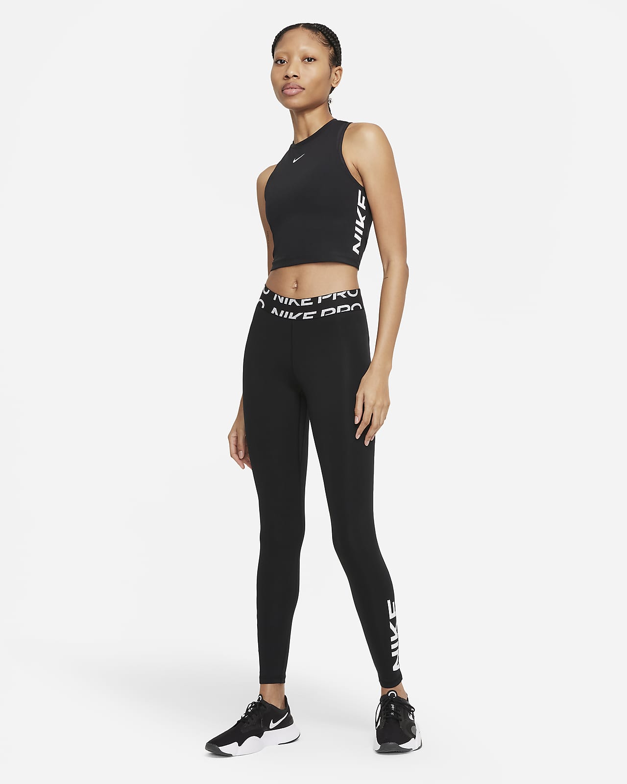 Nike Pro Dri-FIT Grafik-Leggings mit halbhohem Bund für Damen. Nike DE