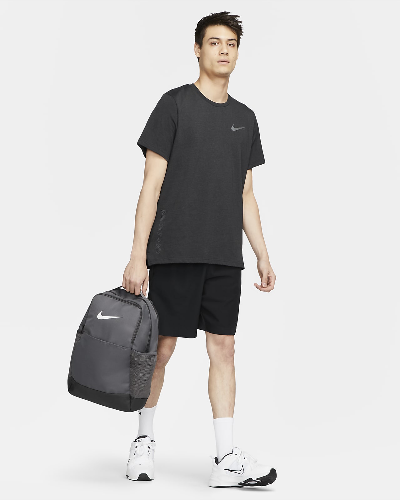 Nike Brasilia 9.5 Medium Backpack Grey - Black - White 026