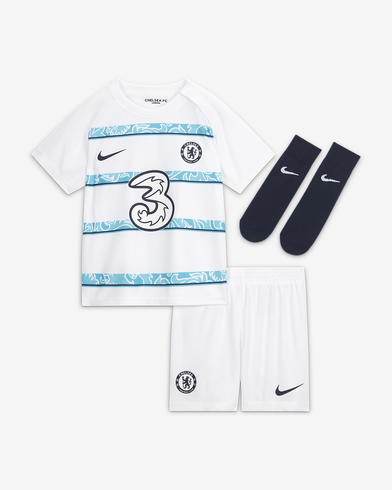 Strój piłkarski dla niemowląt i maluchów Nike Dri-FIT Chelsea F.C. 2022/23 (wersja wyjazdowa)