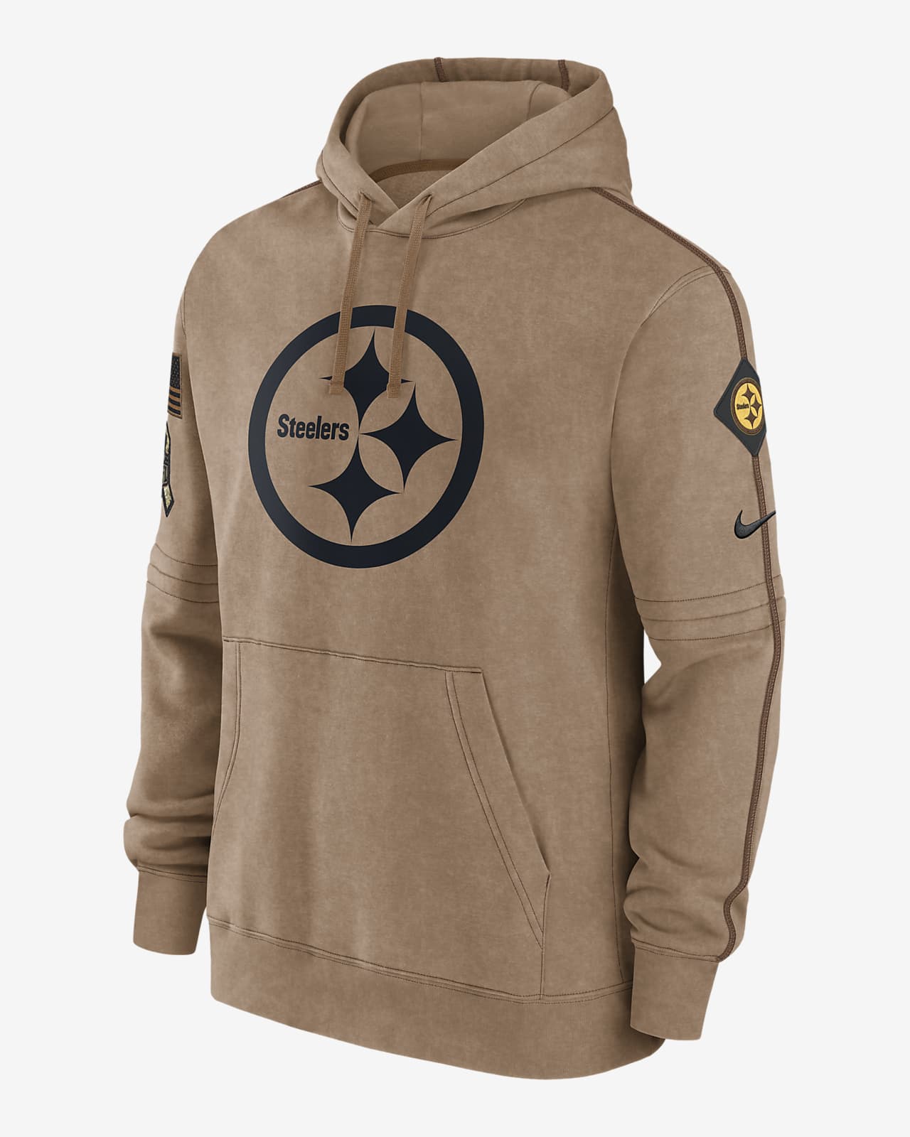 Men's Nike Brown Pittsburgh Steelers 2023 Salute to Service Club Pullover Hoodie Size: Small