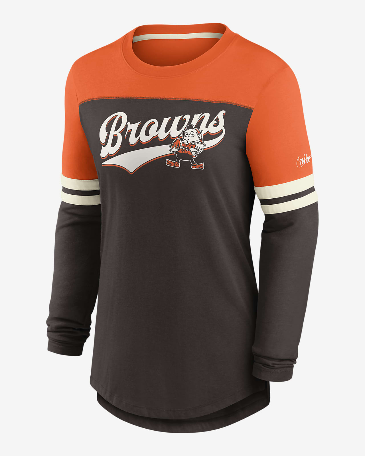 Nike Dri-FIT Retro Script (NFL Cleveland Browns) Women's Long-Sleeve T-Shirt
