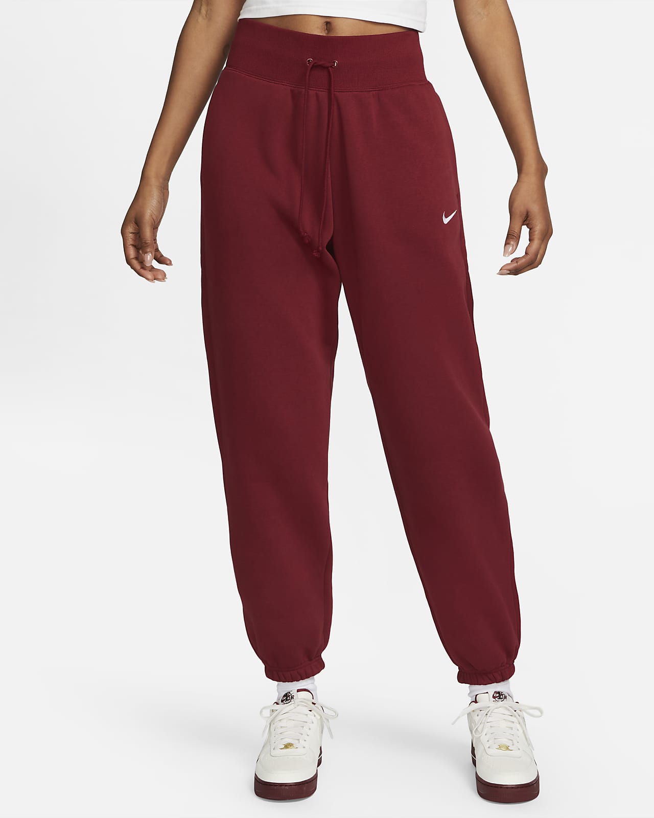 Pants de entrenamiento oversized de cintura alta mujer Phoenix Fleece. Nike MX