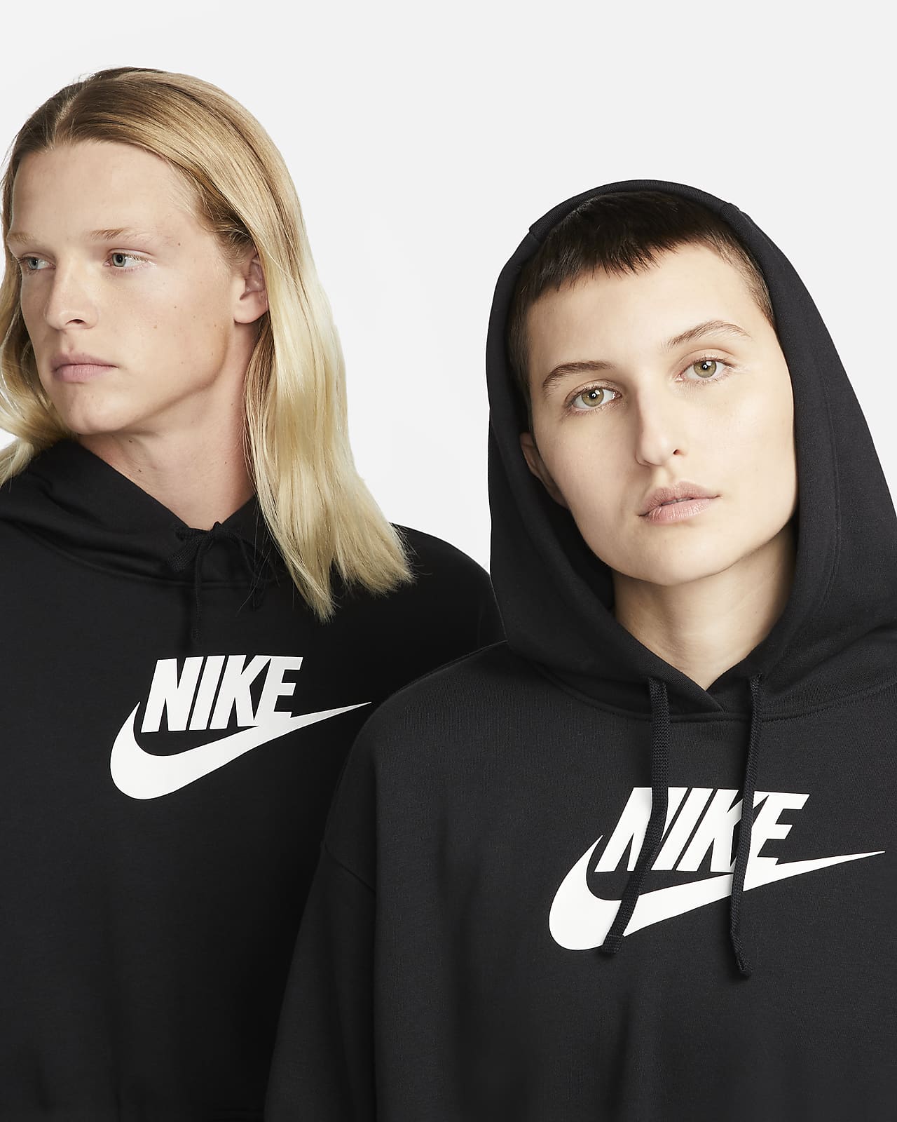 Sudadera con gorro y gr fico cropped oversized para mujer Nike Sportswear Club Fleece