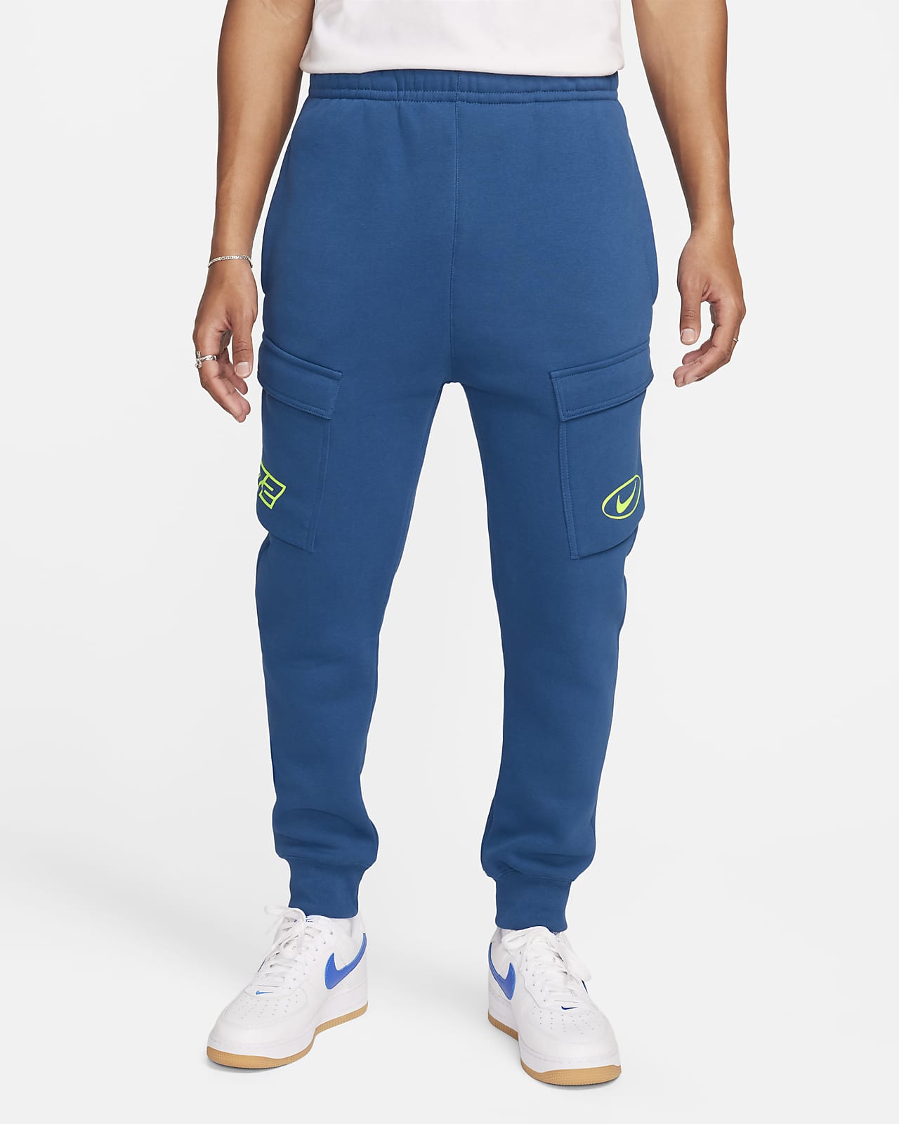 Nike, Sportswear Repeat Men's Fleece Cargo Pants, Preto/Rosa