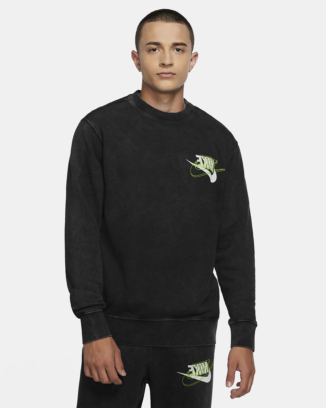 men's french terry crew nike sportswear swoosh