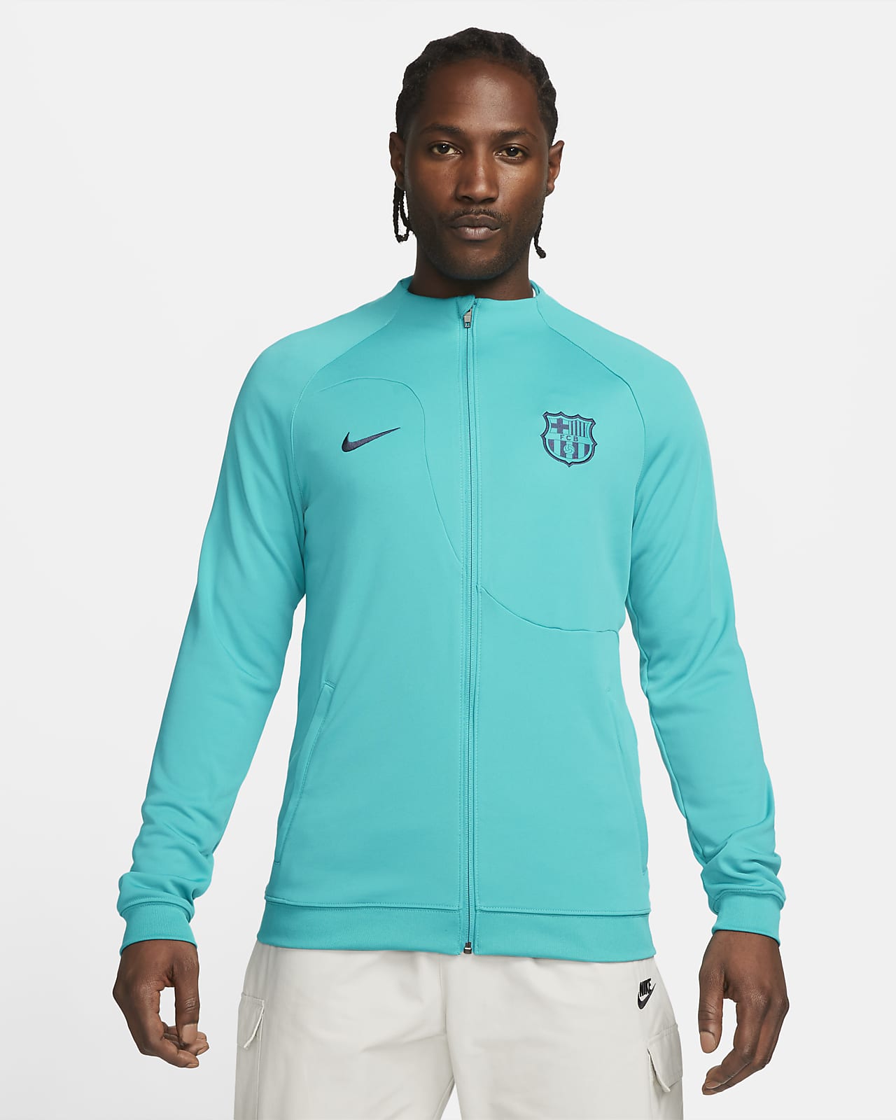 Nike Barcelona AWF Lifestyle Jacket - Obsidian/Obsidian/Irridescent -  SoccerPro