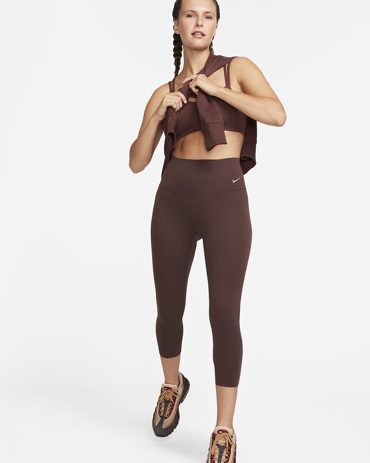 Leggings cropped de tiro alto de sujeción suave para mujer Nike Zenvy