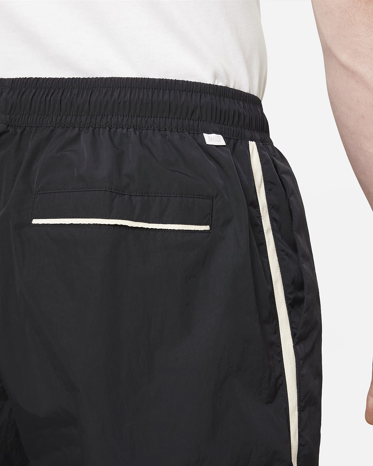 black nike track shorts