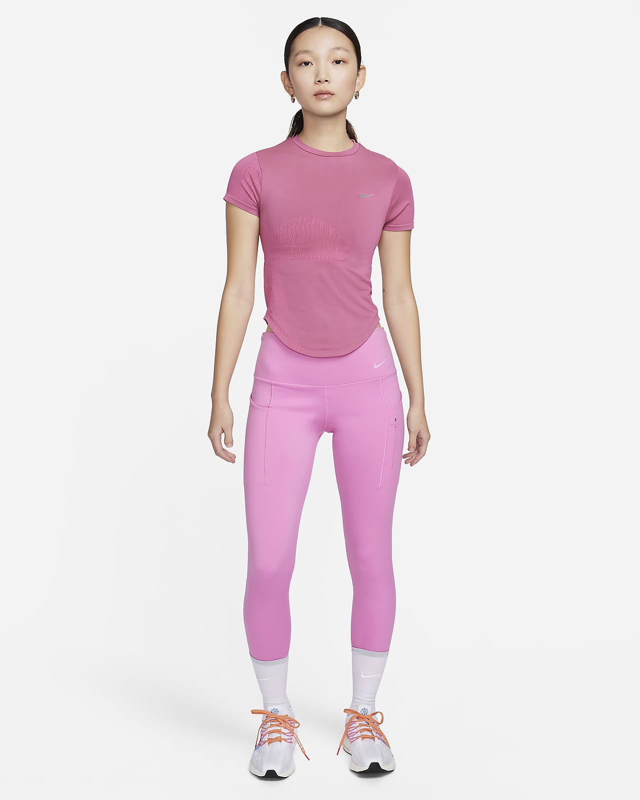 NIKE Nike Swoosh Run Women's Short-Sleeve Running Top, Salmon pink Women's  Athletic Tops